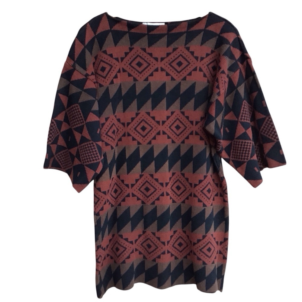 Cassidy Vintage Made In Italy Geometric Pull Over Knit Sweater Size Small